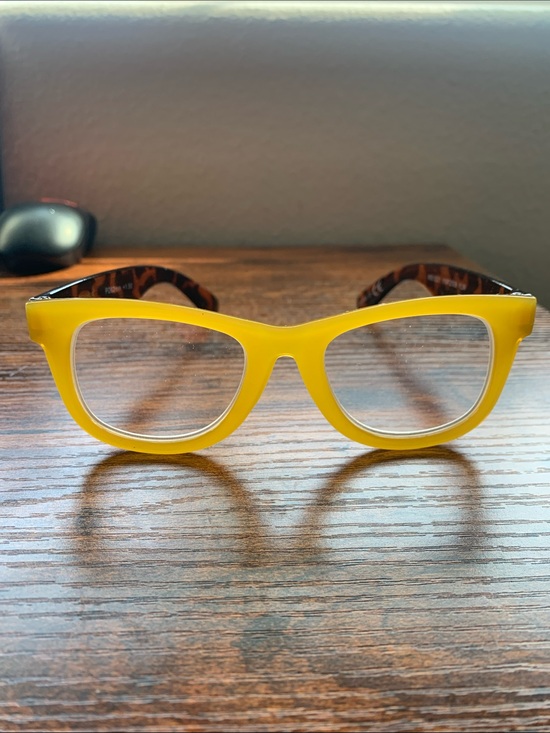 Betsey Johnson Accessories - Betsey Johnson Yellow Frame Glasses with Tortoiseshell Arms 1.5